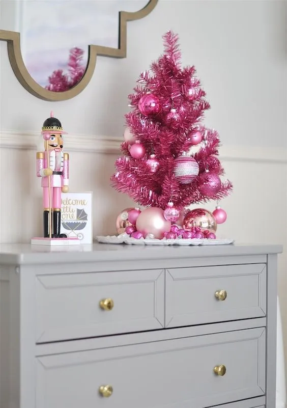 Pink Tinsel Christmas Tree 25 Bold Ways To Decorate A Pink Christmas Tree  DigsDigs
