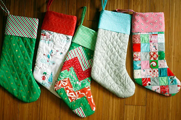 Pixie Noel Patchwork Stockings — Stitched in Color