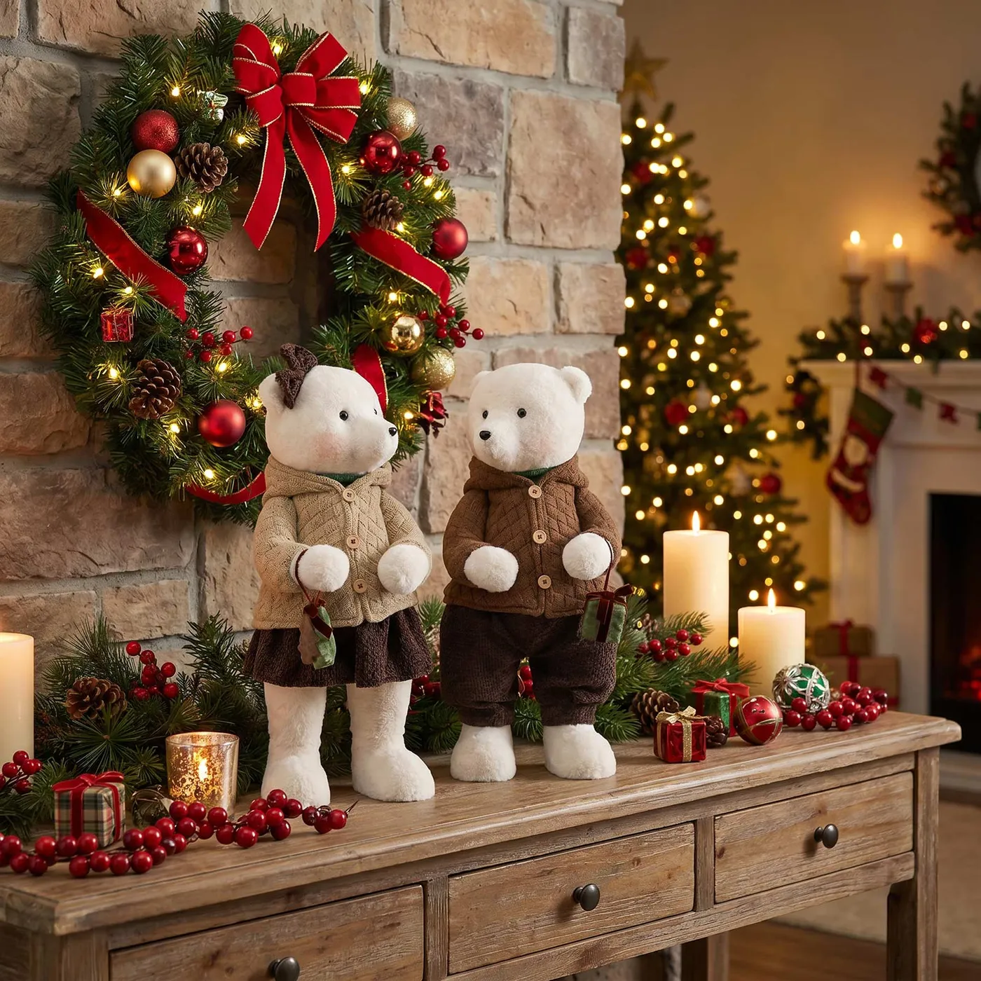 Plush Teddy Bear Figurines 24in Natural | eFavormart
