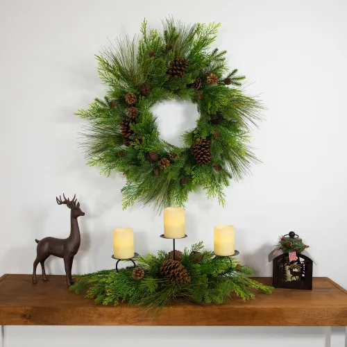 Real Touch™? Pinecones & Jingle Bells Artificial Christmas Wreath - 26' -  Unlit | Christmas