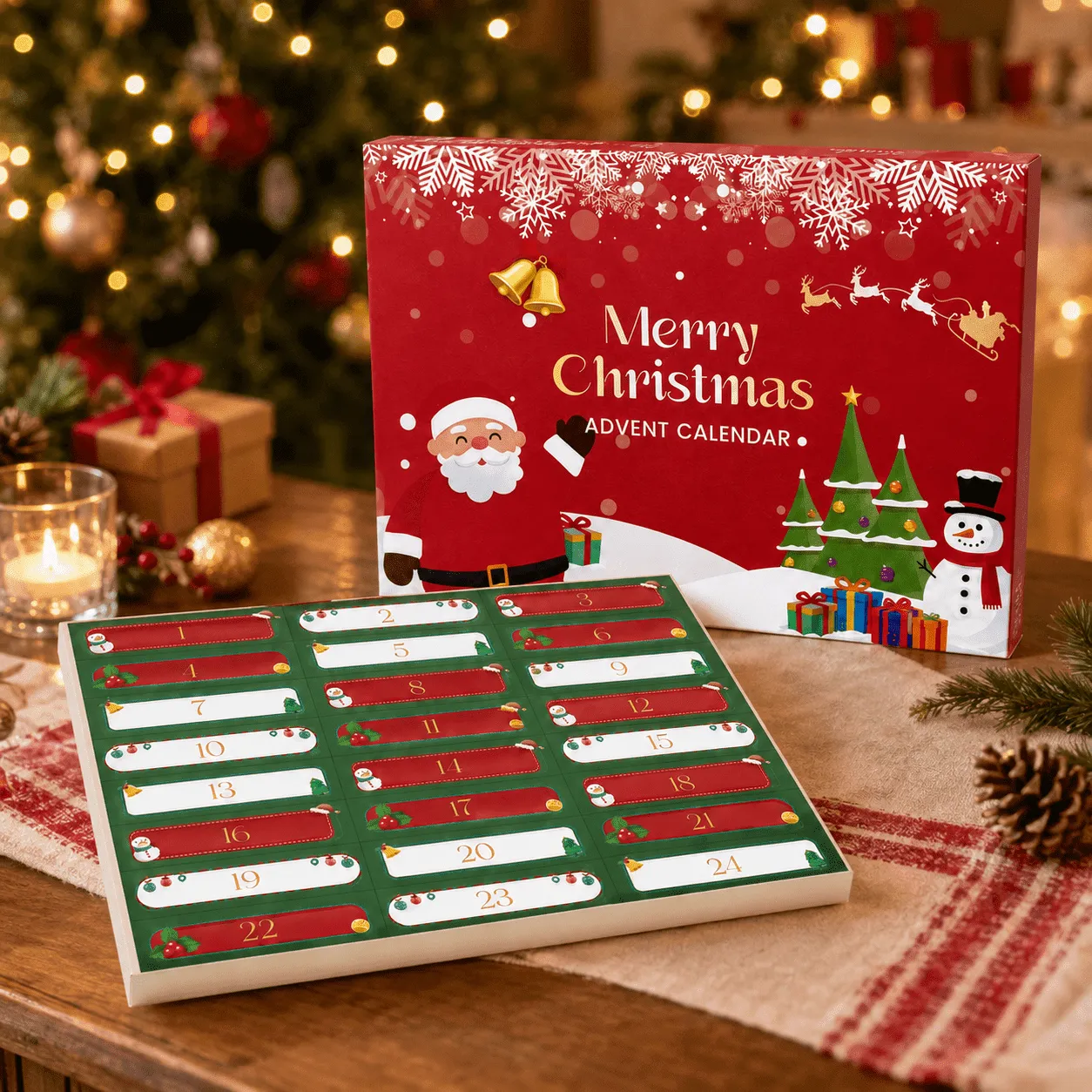 Red Christmas Beauty Advent Calendar, 24 Day Makeup Barbados | Ubuy