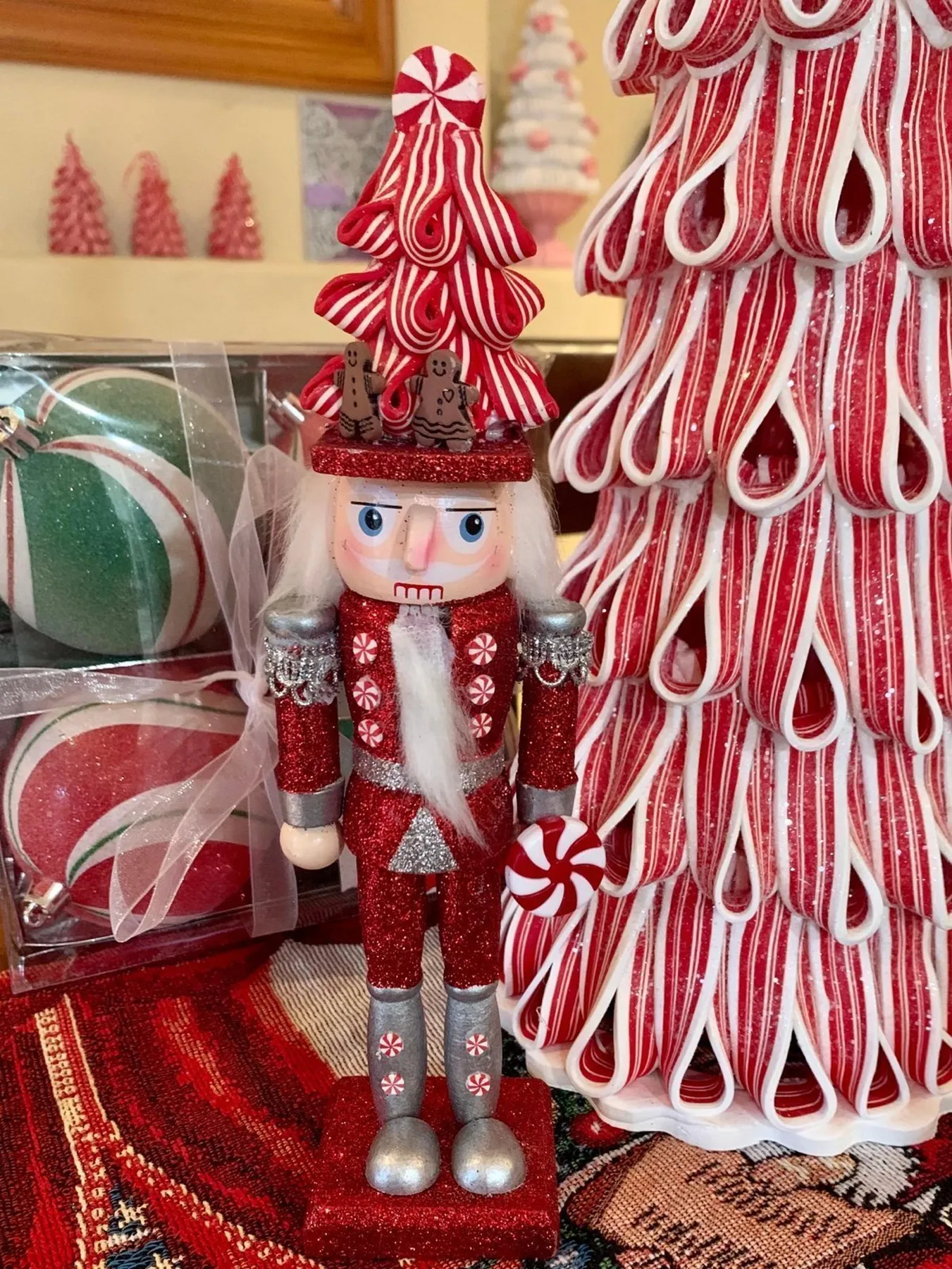 Red Silver Peppermint Candy Gingerbread Tree | Mercari