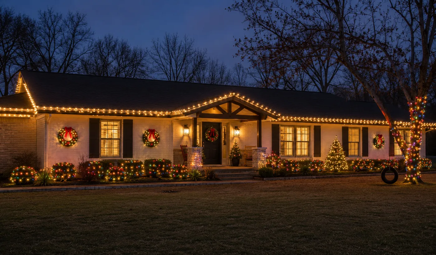 Residential Christmas Light Installation Waco TX | Waco Holiday Lighting