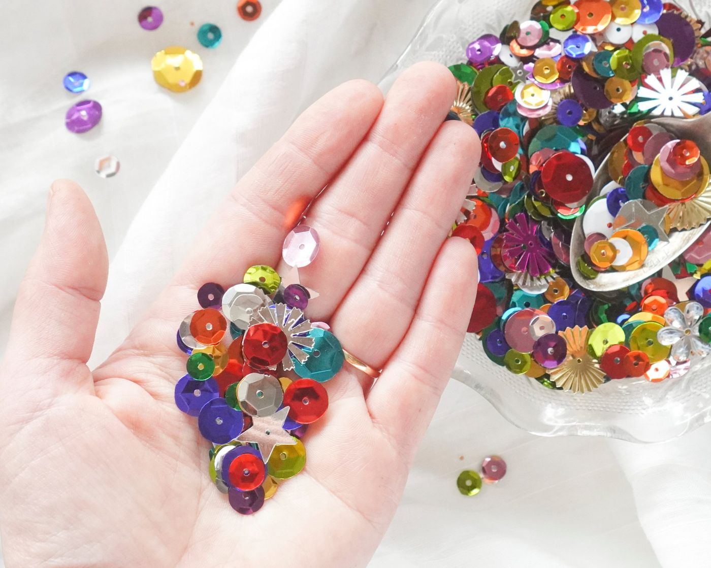 Retro Sequins and Spangles - Multi Color Novelty Mix, 1/2 Cup
