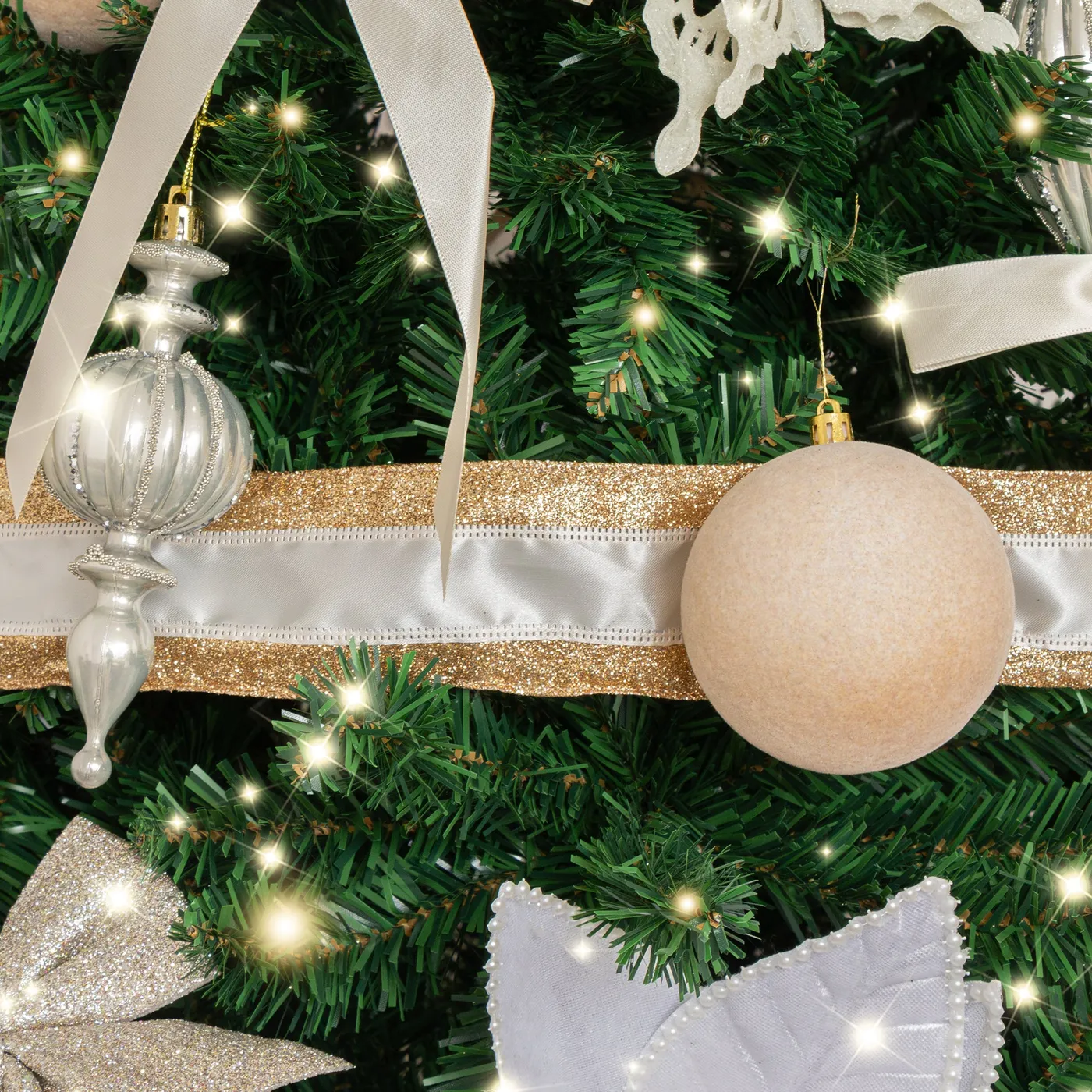 Ribbon Christmas Garland Gold Metallic Ribbon Christmas Tree Garlands Balsam Hill