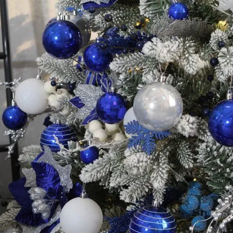 Royal Blue and White Christmas Tree - Gorgeous Ornaments for Christmas