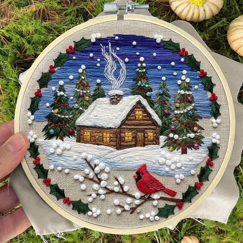 Rubbyoo Embroidery Kit - Christmas Town | Diy Christmas Collection | Unique Home  Decor