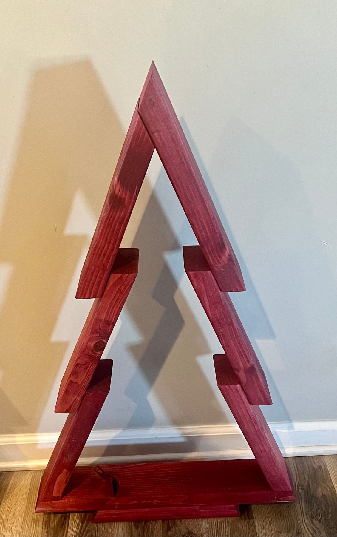 Rustic Pine Wood Christmas Tree - Stained Holiday Decor