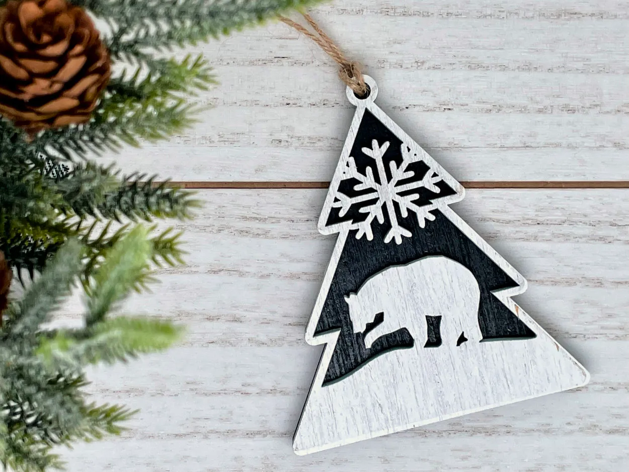 Rustic Woodland Tree Ornament – Bear | Milk & Honey Gifts