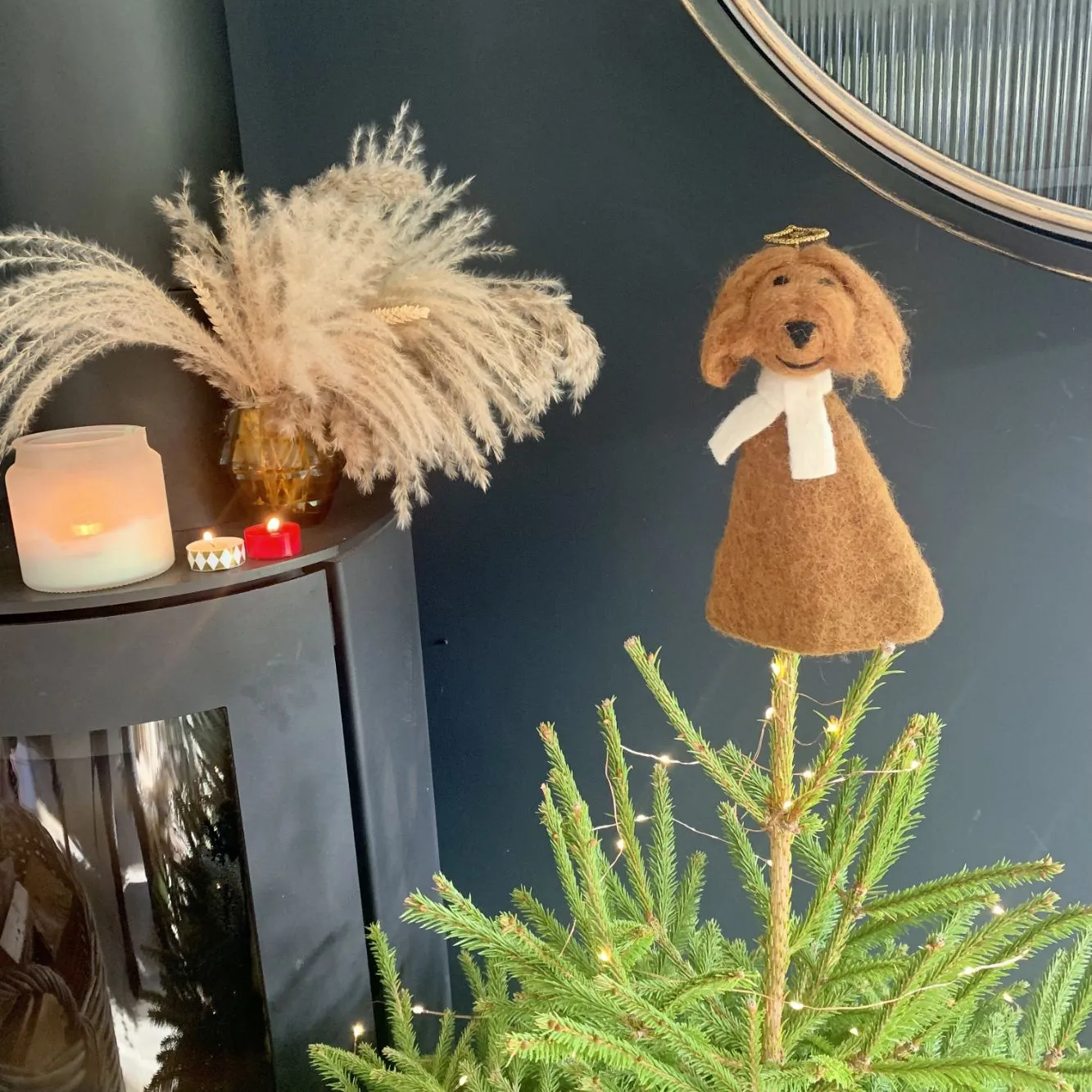 Sahara the Dog Handmade Felt Christmas Tree Topper | Heart of Collins