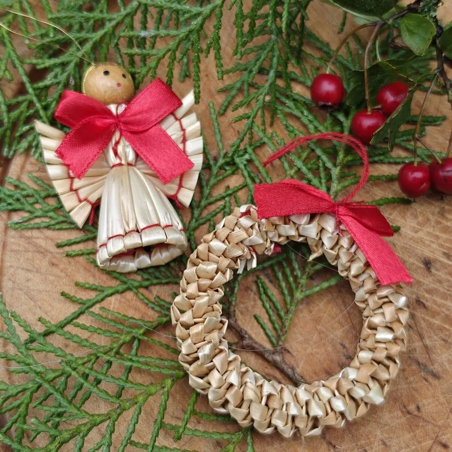 Scandinavian Christmas Tree Christmas Straw Seasonal Ornaments Vintage Large 20'' Swedish Straw Christmas Goat Julbock Straw