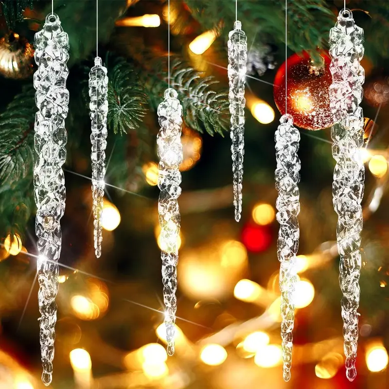 set 20 clear icicle ornaments decorating christmas trees - Temu Mauritius