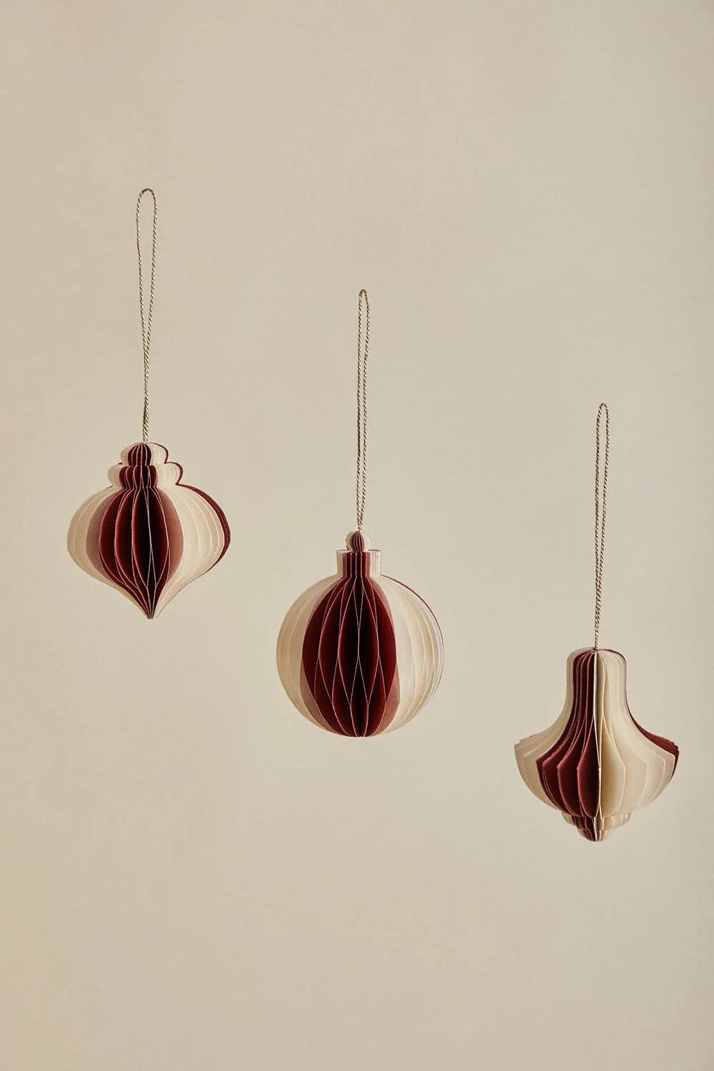 Set of 3 Luriane paper Christmas ornaments - SKLUM