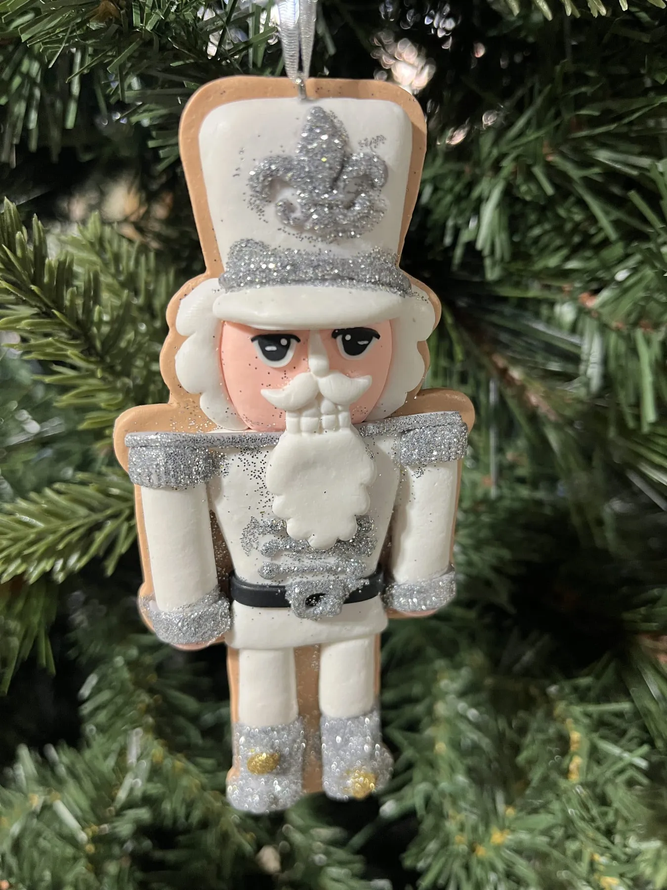 Set of Two Gingerbread White Royal Cookie Ornaments - The Crafty Decorator