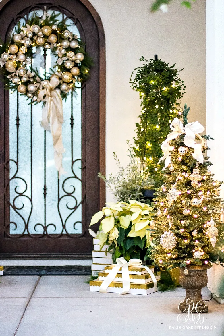 Silver and Gold Christmas Front Porch - Randi Garrett Design