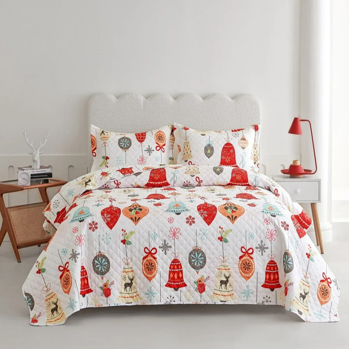 Spirit Linen Home Holiday Collection Quilt Set 3 Piece