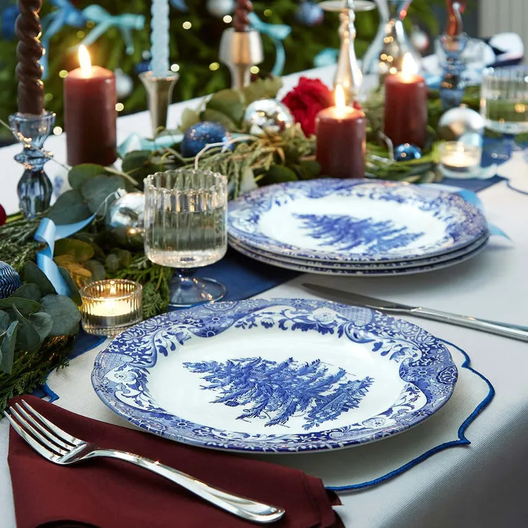 Spode, Blue Italian Christmas Dinner Plate, Set of 4 | Zola
