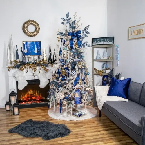 Standing Christmas Gnome with Textured Line Hat Figure - 19' - Navy Blue |  Christmas