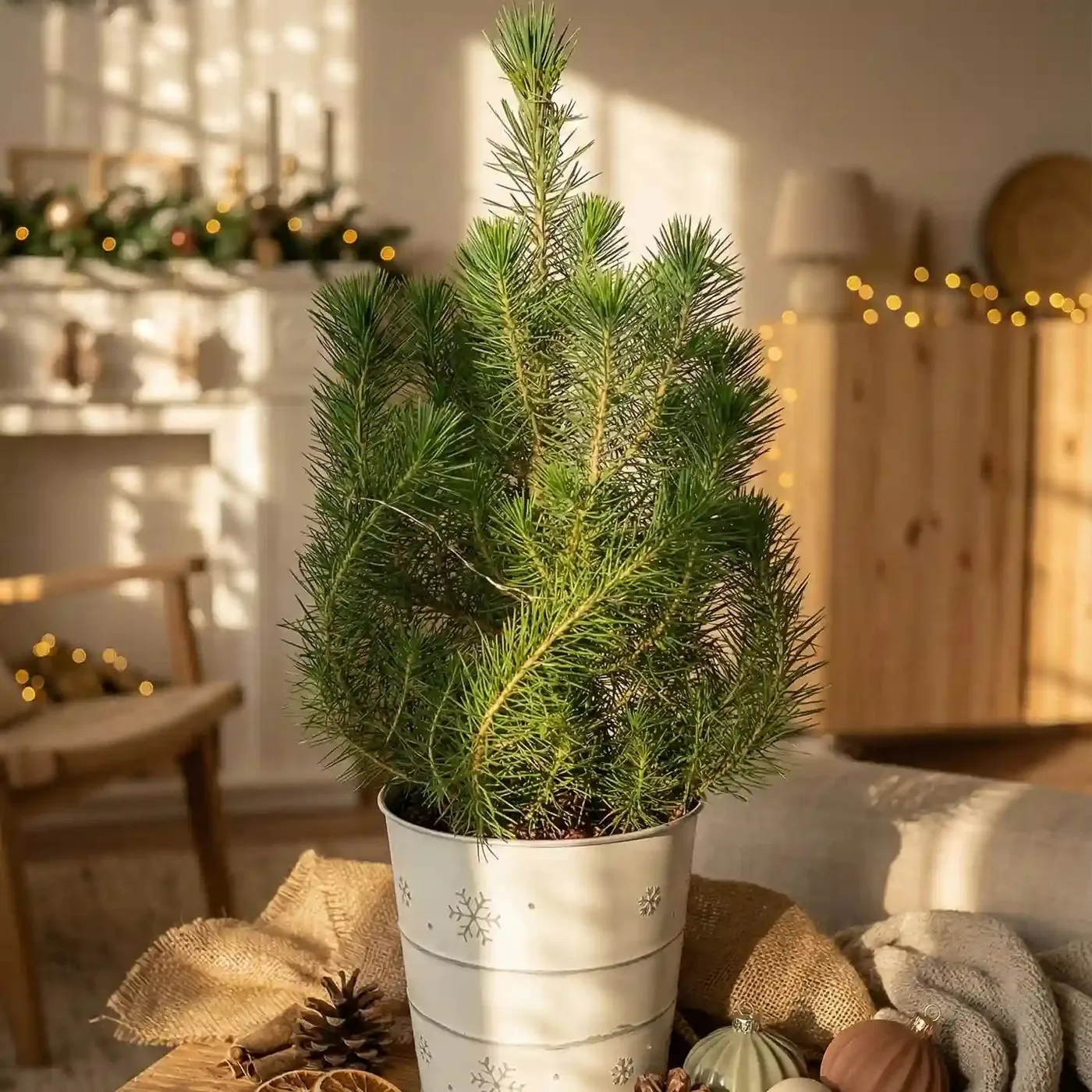 Tabletop Christmas Tree | Real Flocked Mini Tree in Pot – Tree2mydoor