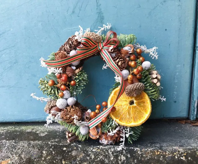Taiwan [Good] dried flower wreath Christmas wreath Christmas wreath orange  slice fruit (S) erinlin830 - Pinkoi