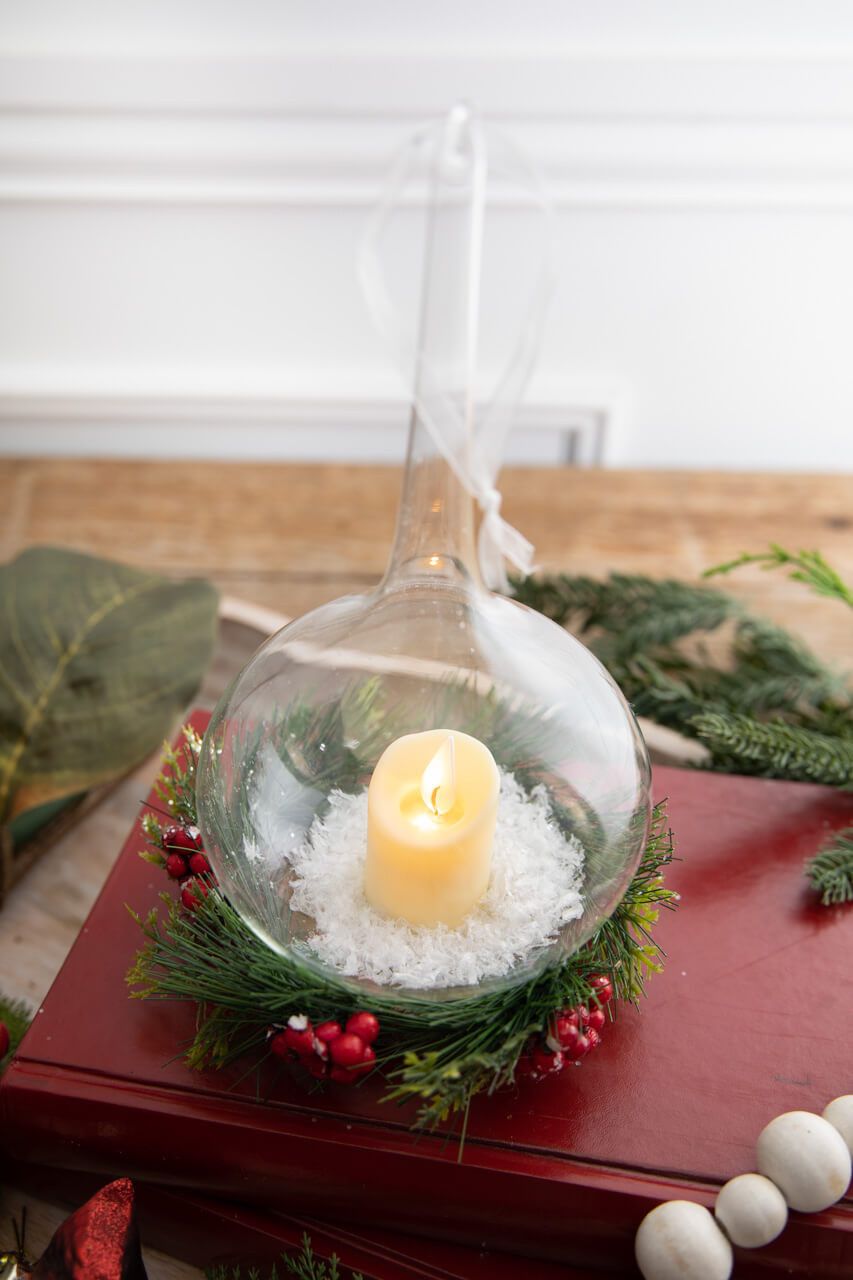 Tealight Teardrop Pine Ornament