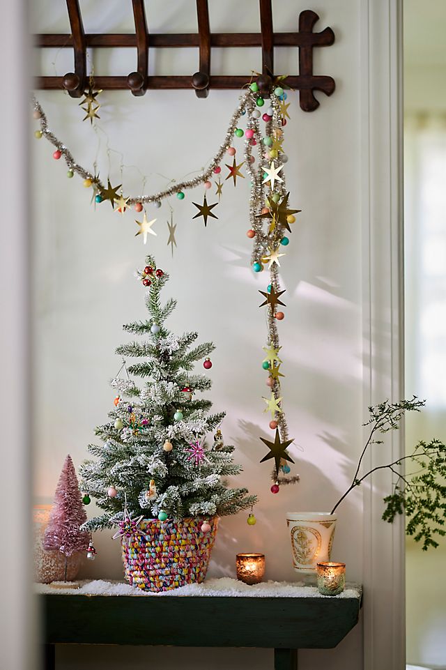 Terrain Good Cheer Bauble Tinsel Garland, 9' | AnthroHome