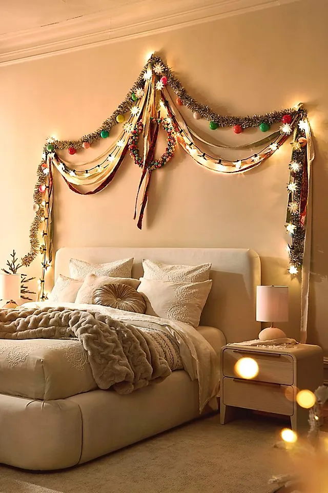 Terrain Good Cheer Bauble Tinsel Garland, 9' | AnthroHome