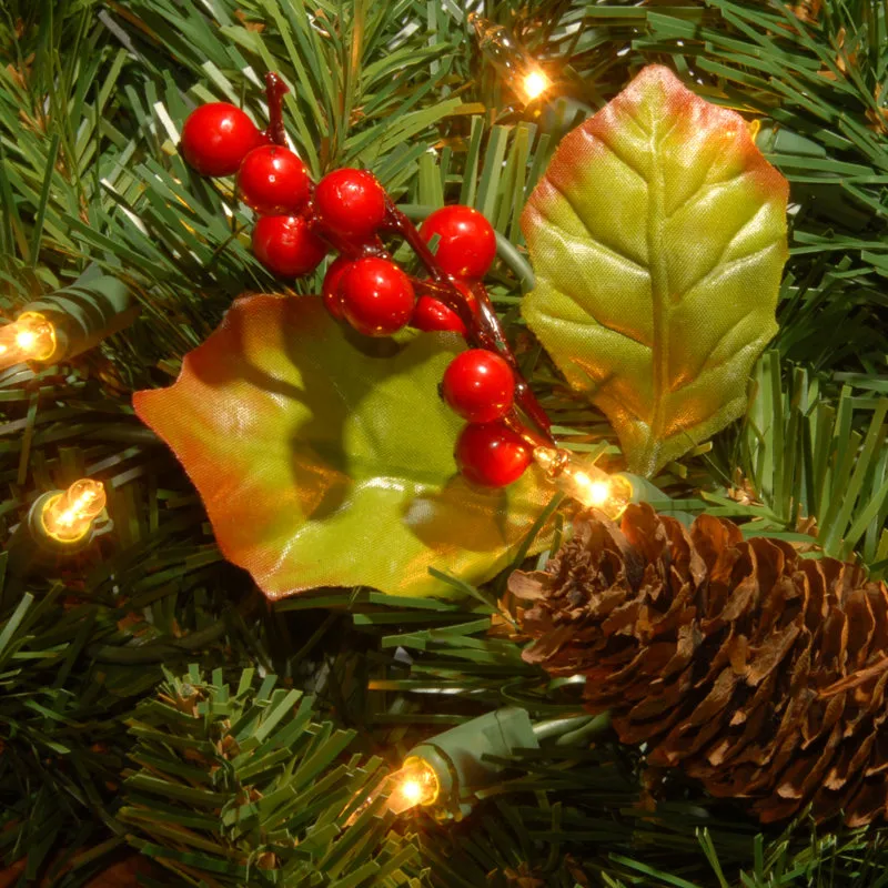 The Holiday Aisle® 108' Pre-Lit Berry Christmas Garland & Reviews | Joss &  Main