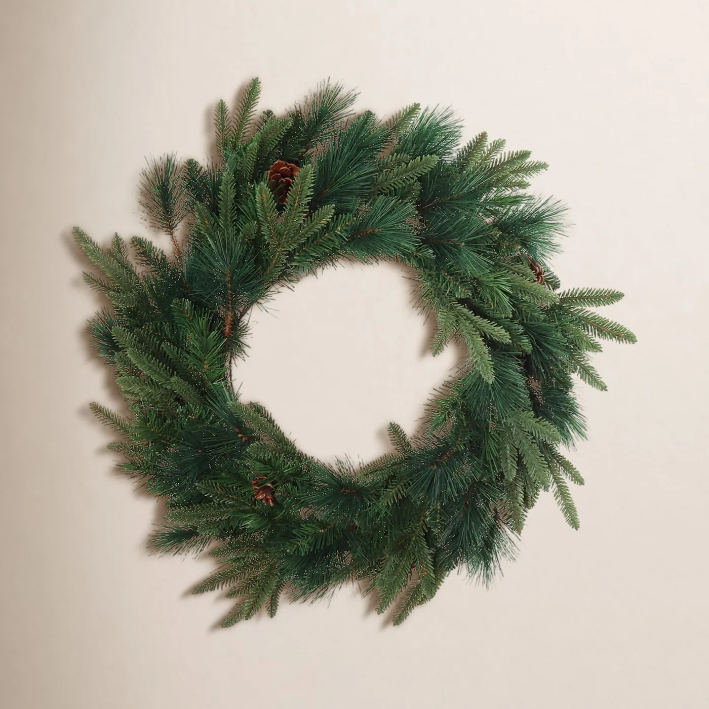 The Holiday Aisle® 24' Tall Artificial Wreath Pine W Natural Cones Indoor  Outdoor Front Door Decor For Christmas | Joss & Main