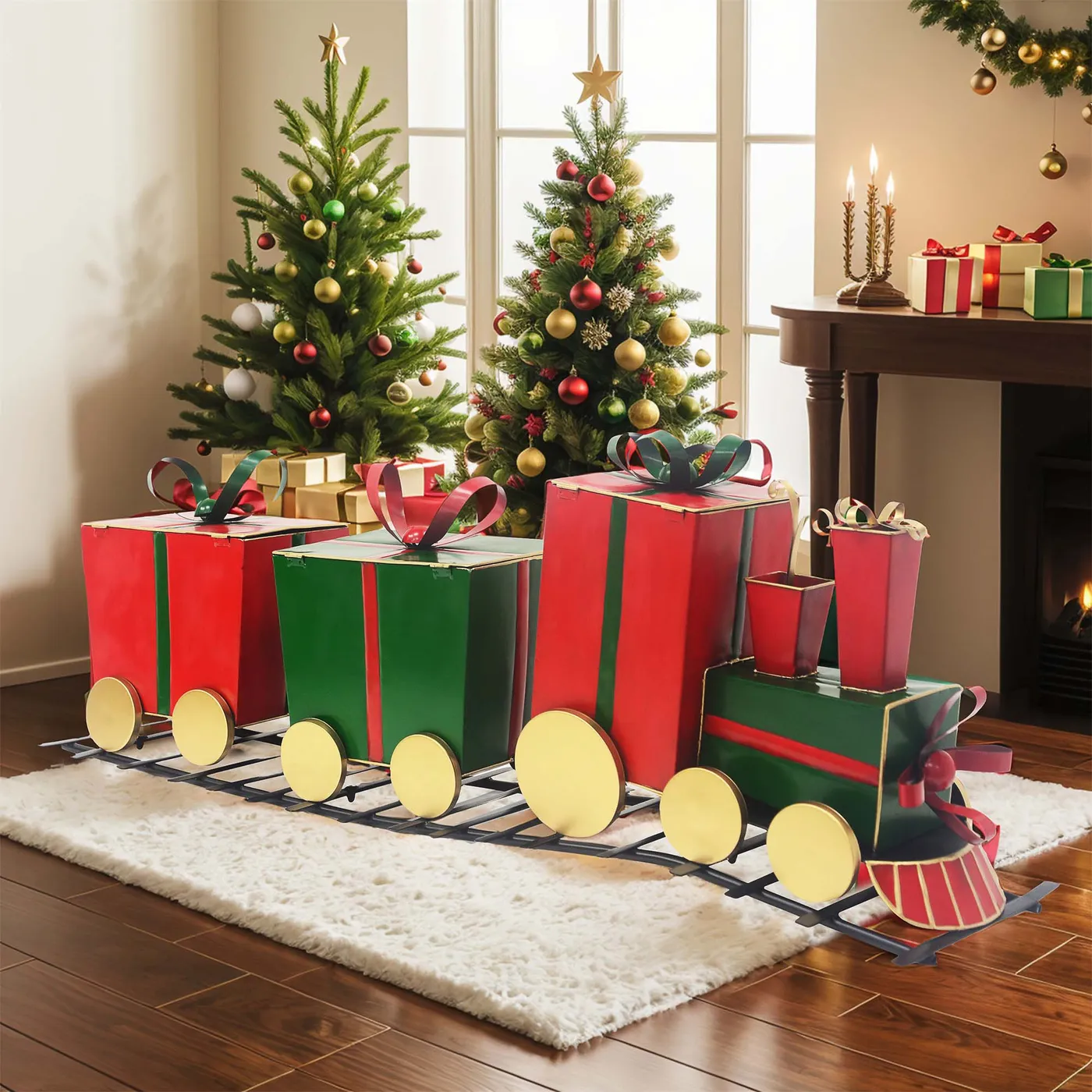 The Holiday Aisle® Christmas Iron Train Decoration With Gift-Shaped  Carriages 47' Length - Wayfair Canada