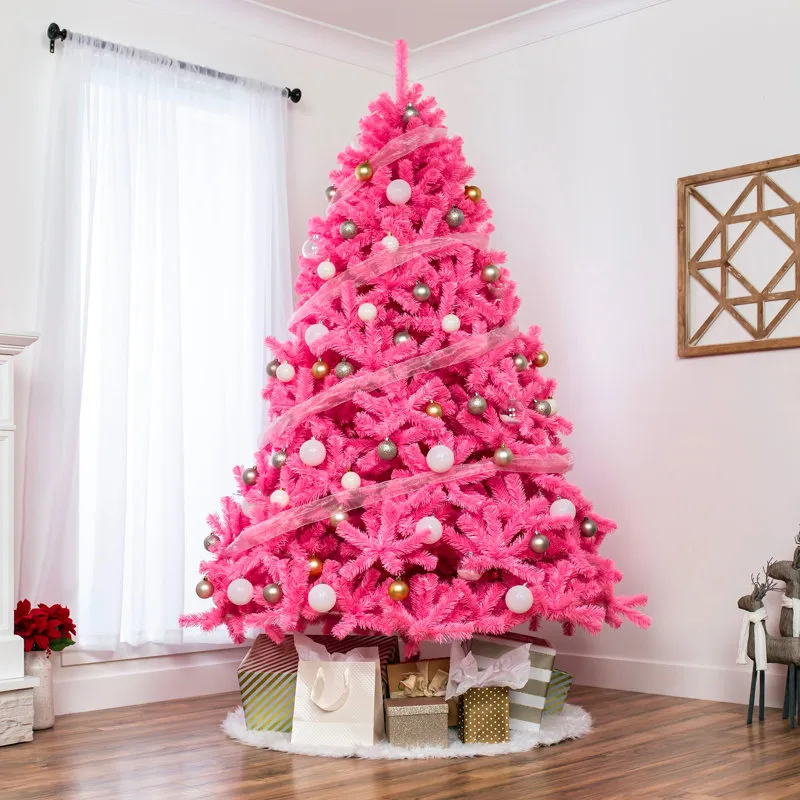 The Holiday Aisle® Pink Frosted Fir Christmas Tree & Reviews | Joss & Main