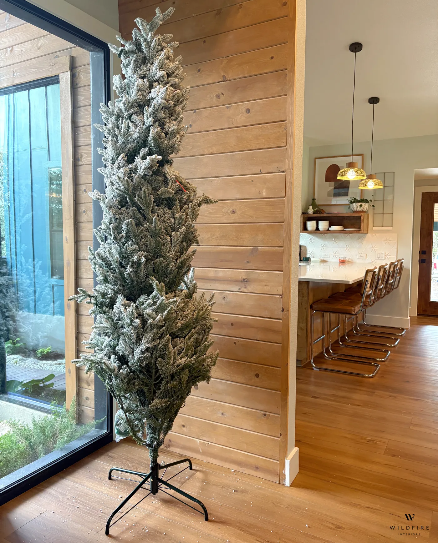 This Pre-Lit Snowy Christmas Tree Has Me Breaking My Own Rules - Wildfire Interiors