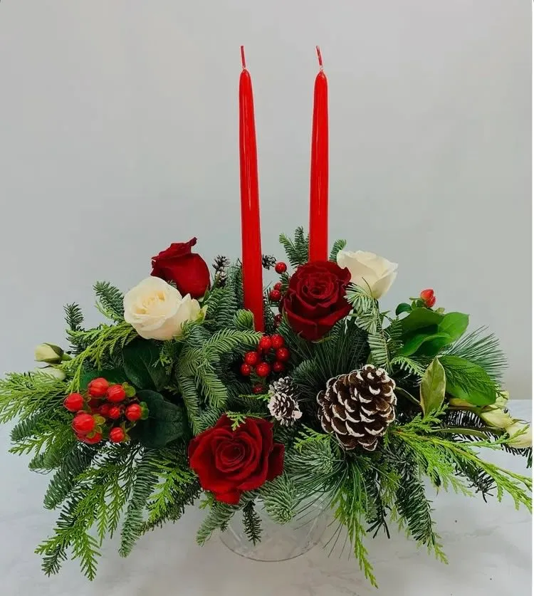 Traditional Christmas Centerpiece bY Cactus flowers by Taniaby Cactus  Flowers by Tania