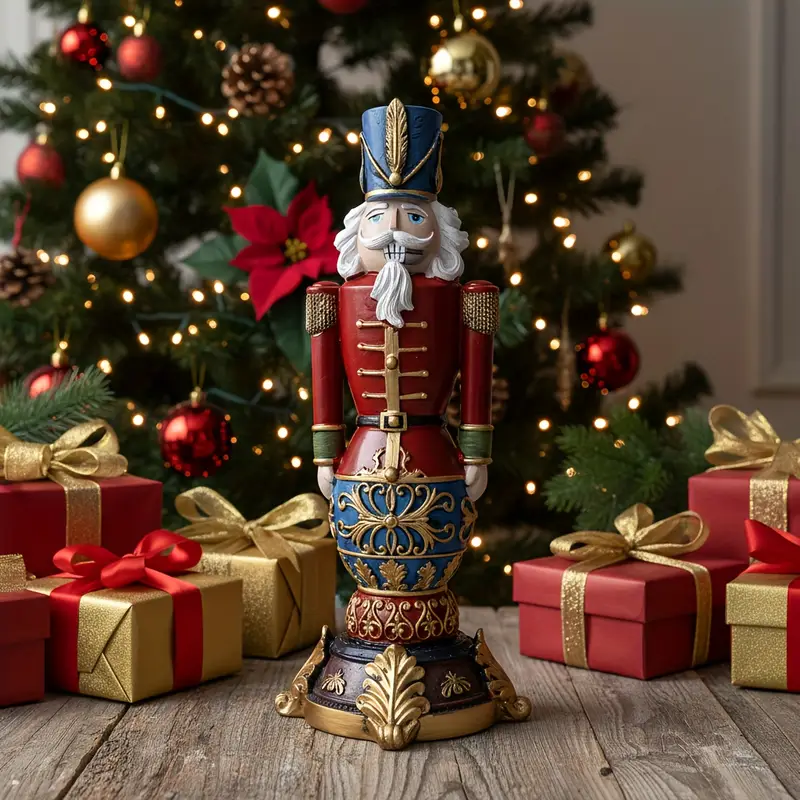 traditional red golden nutcracker figure festive home - Temu Cyprus