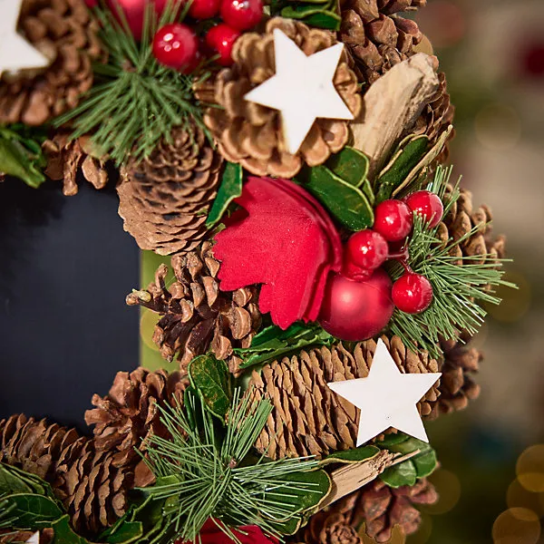 Traditional Starry Night Front Door Autumn Wreath Winter Spring Wreath 35cm