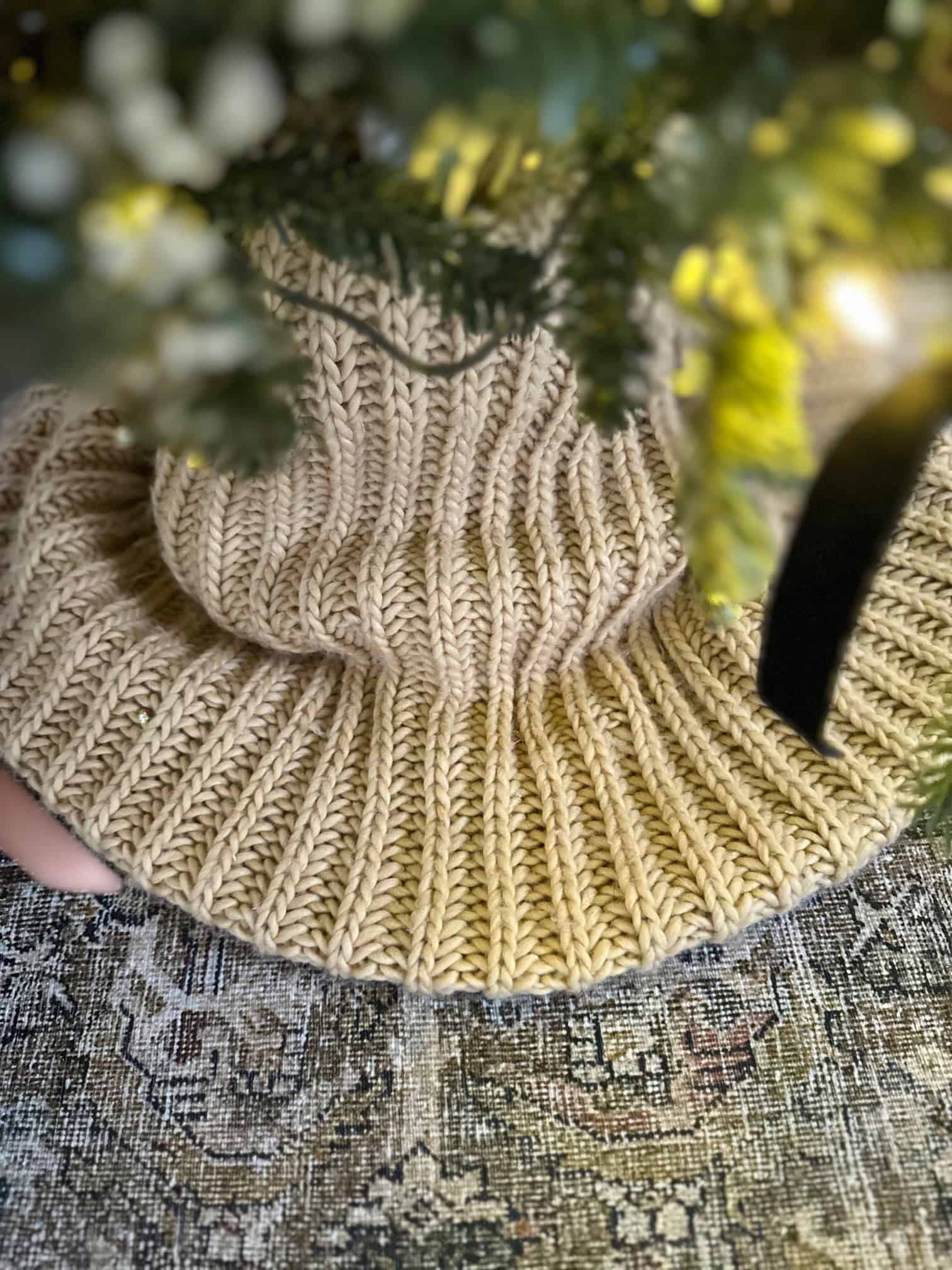 Tree Skirt Alternative Using What You Already Have - Celebrated Nest
