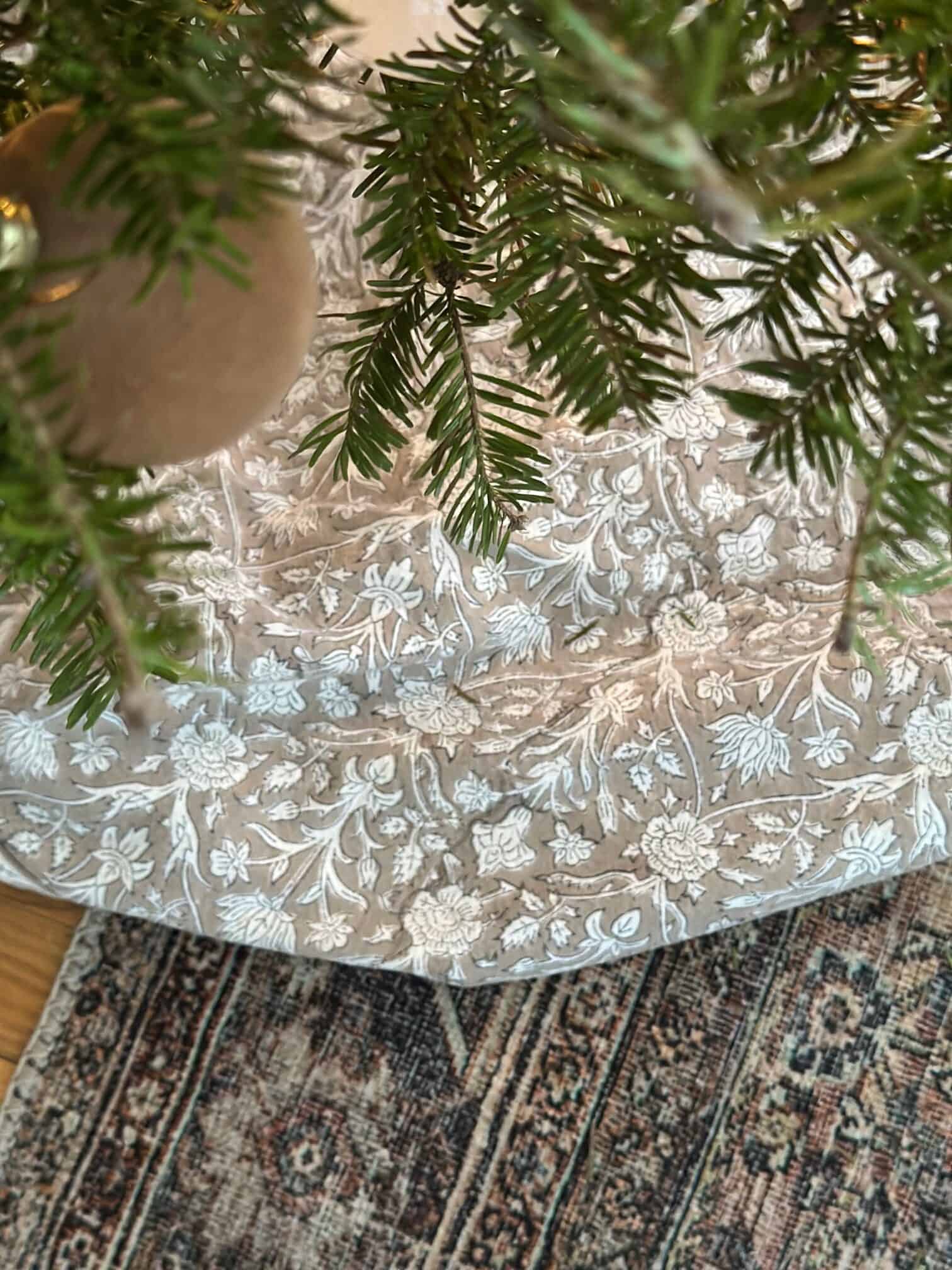 Tree Skirt Alternative Using What You Already Have - Celebrated Nest