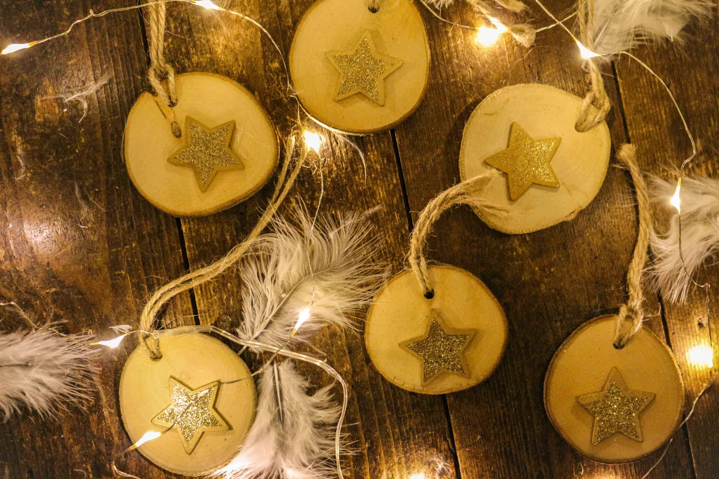 Tree Stump Star Christmas Decorations - Thimble and Twig