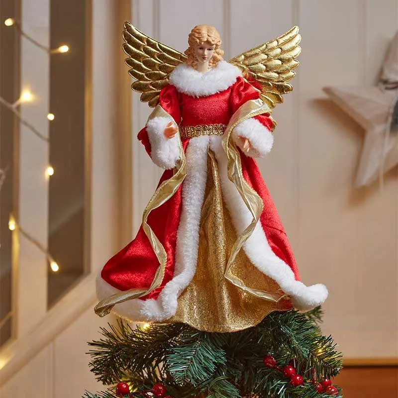 TreeTop Large Red Angel Christmas Tree Topper
