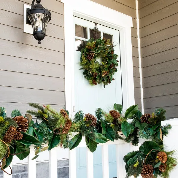 Village Lighting Company Holiday Wreath with Lights | The Container Store