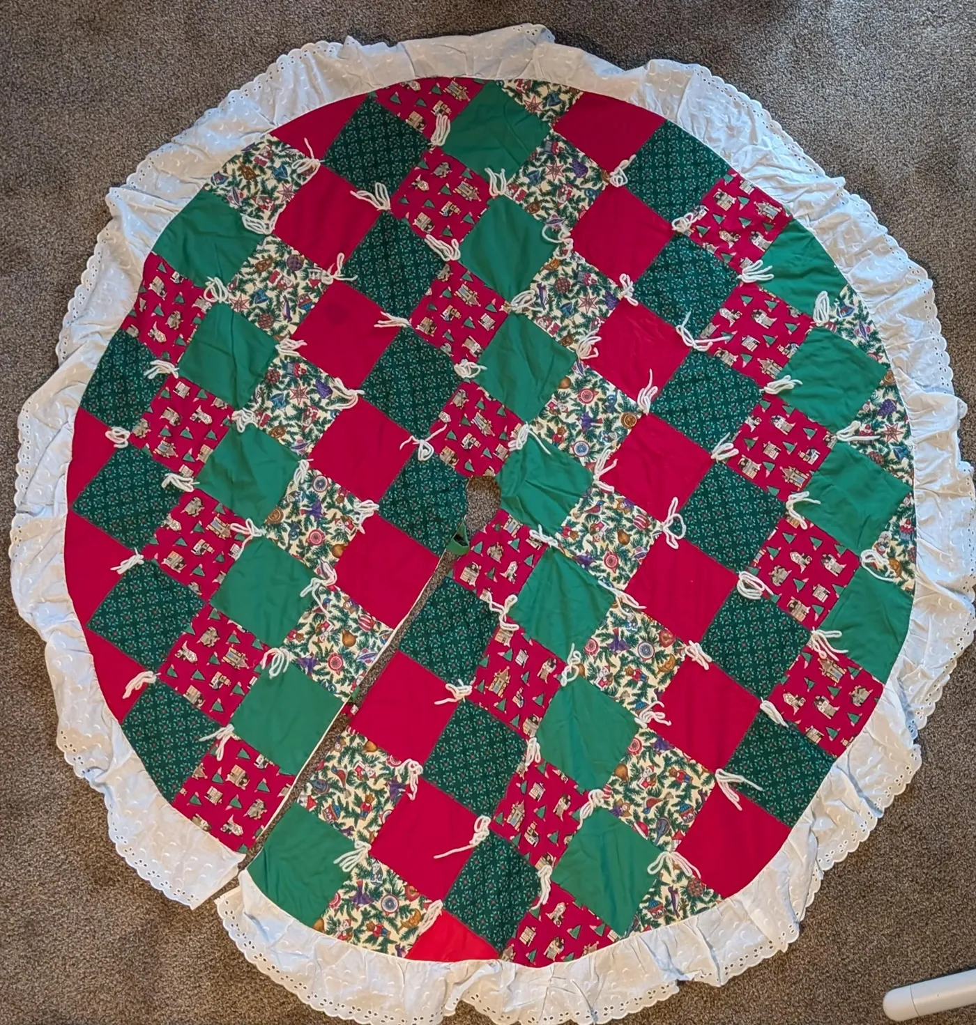 Vintage handmade quilted patchwork ruffle | Mercari