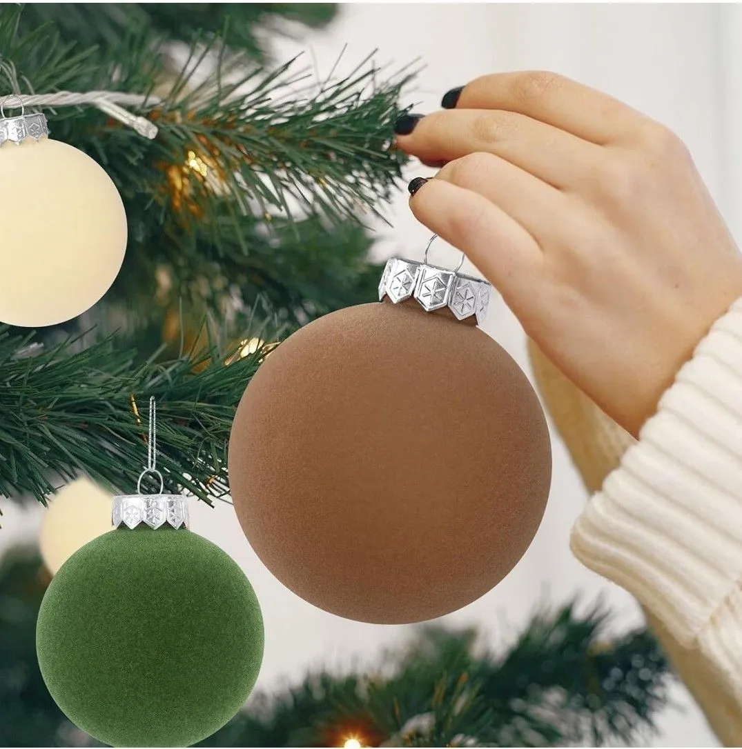 Waipfaru 15 Pcs(3.9 In/100 mm) Velvet Christmas Ornaments Balls Set, Brown  Green Neutral Christmas Tree Ornaments, · Whatnot: Shop, Sell, Connect