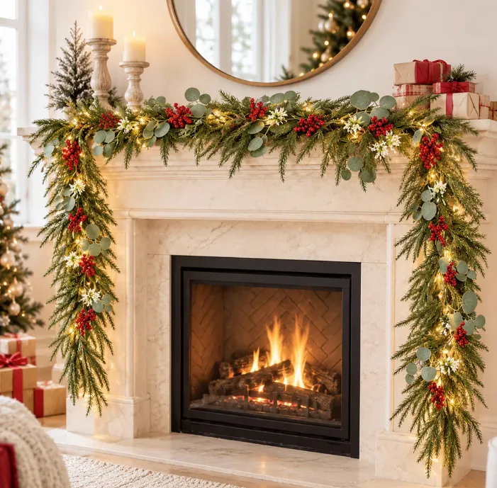 Walmart's Under-$20 Light-Up Holiday Garland With Berry Accents Brings a  Timeless Winter Look to Your Home