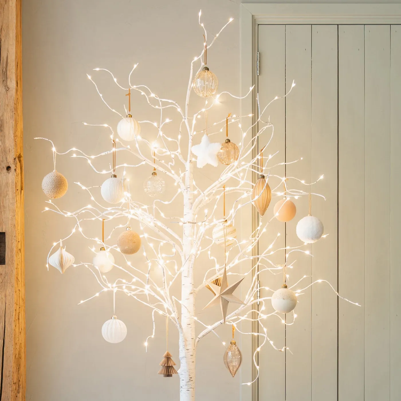 White artificial Christmas tree 210 cm with LED | It's all about Ch...
