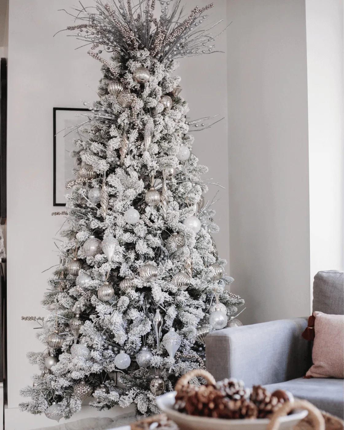 White Christmas Christmas Tree Ornaments Glass Set Of Glass Fir Tree  Christmas Baubles White Floralsilk