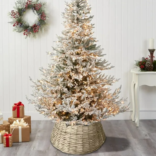 White Christmas Tree Base Natural Tree Skirt Scandinavian Vintage Design  For Indoor Outdoor Holiday Decor Festive Christmas Decoration 1 Piece  Weight 2.60 Lbs - Walmart.ca
