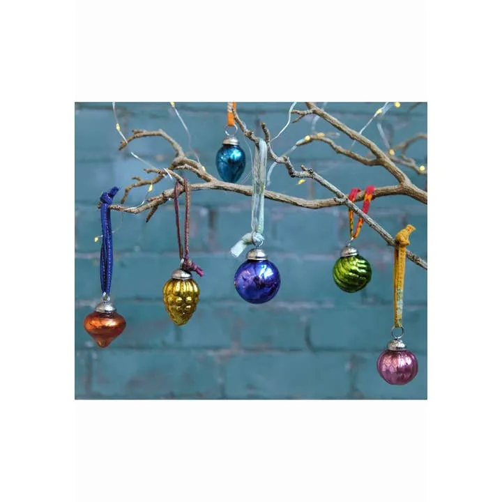 Wholesale Set of 6 Coloured Recycled Glass Baubles for your store - Faire