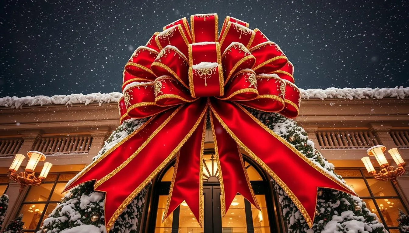 Why Giant Christmas Bows Are the New Classic for Holiday Entrances – Golden  Openings