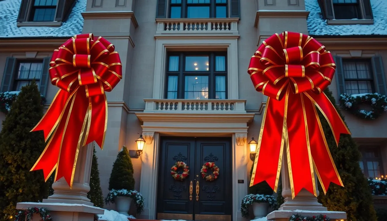 Why Giant Christmas Bows Are the New Classic for Holiday Entrances – Golden  Openings