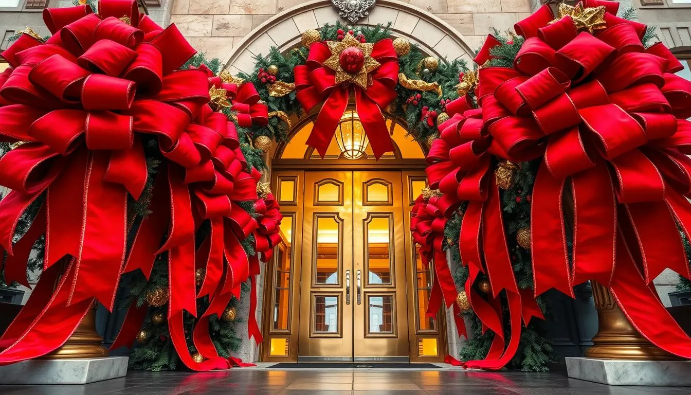 Why Giant Christmas Bows Are the New Classic for Holiday Entrances – Golden  Openings